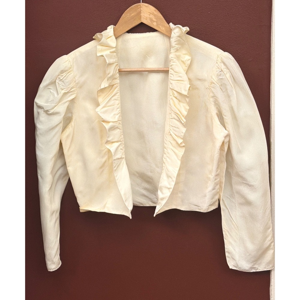 Vintage Bolero Jacket Regencycore Coquette Victorian Puff Sleeve romantic Bridal
